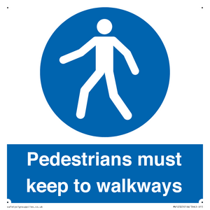  Pedestrians must keep to walkways